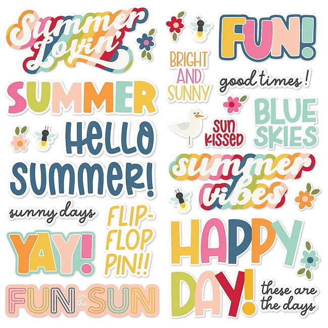 Simple Stories - Summer Lovin - Foam Stickers 27/Pkg