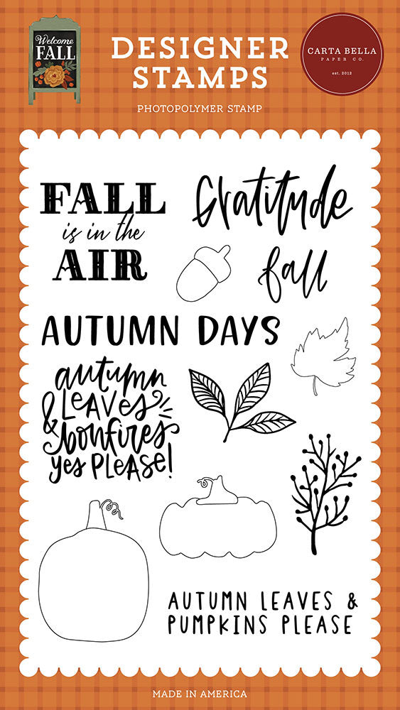 Carta Bella Paper - Welcome Fall - Clear Photopolymer Stamps - Pumpkins Please