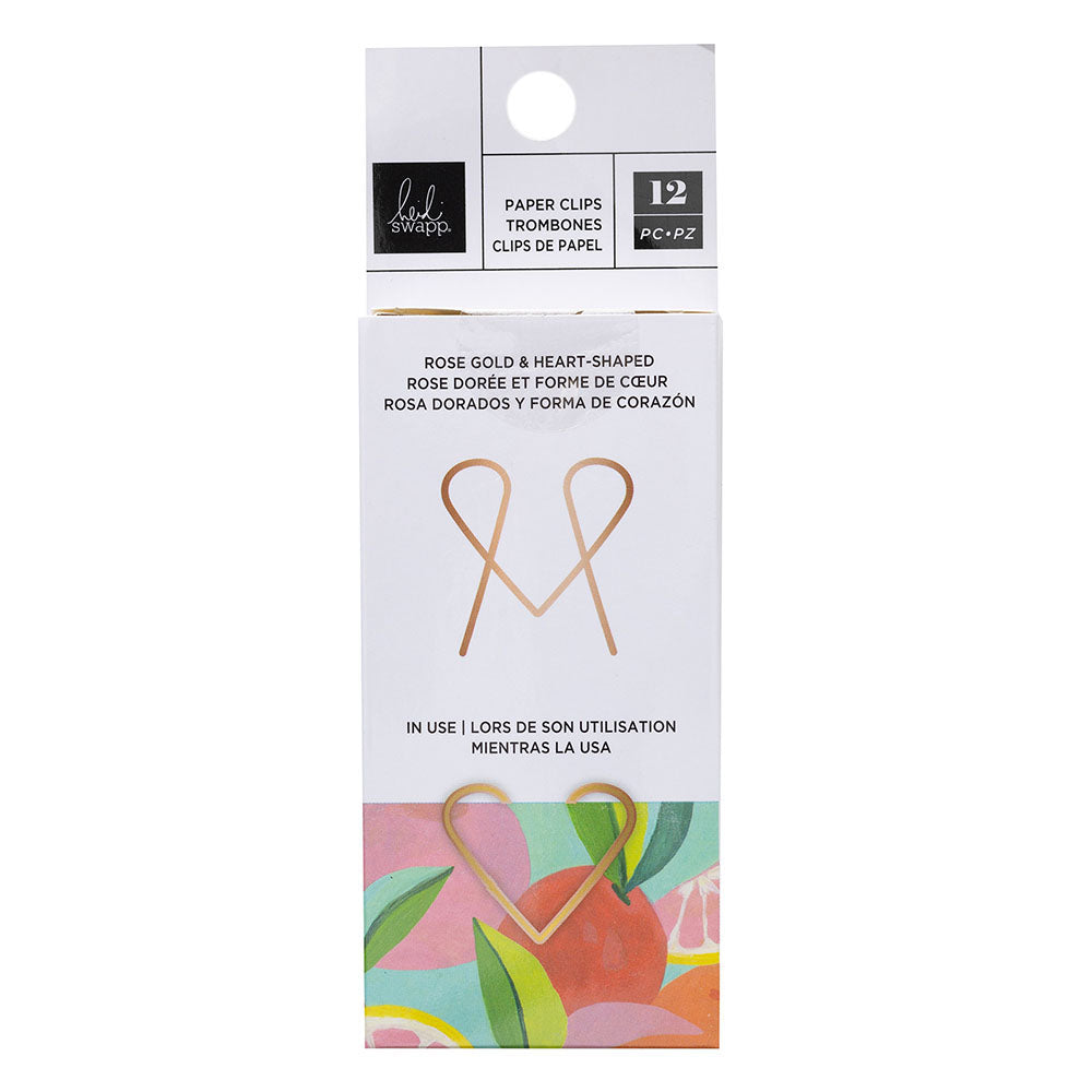 Heidi Swapp - Sun Chaser - Heart Shaped Paper Clips - Rose Gold