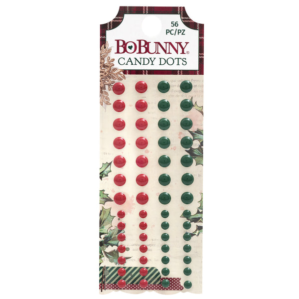 BO BUNNY - CHRISTMAS TREASURES - ENAMEL DOTS (56 PIECE)