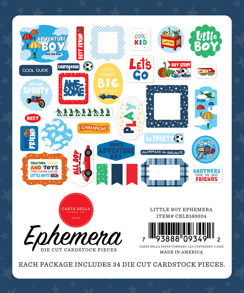 Carta Bella Paper - Little Boy - Ephemera