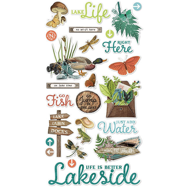 Simple Stories - Simple Vintage Lakeside - 6 x 12 Chipboard Stickers