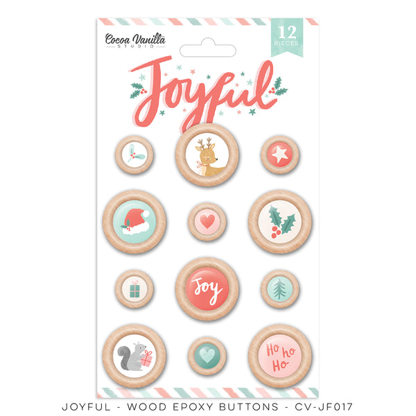 Cocoa Vanilla Studio - Joyful - Wood Epoxy Buttons