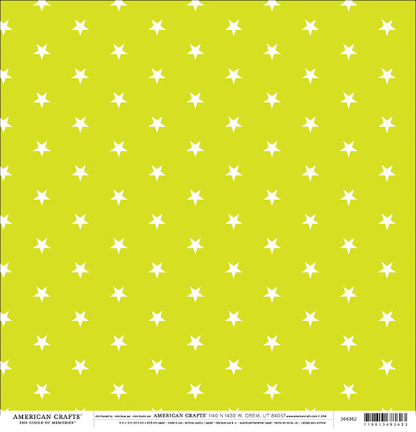 12X12 PATTERNED PAPER Lime Stars