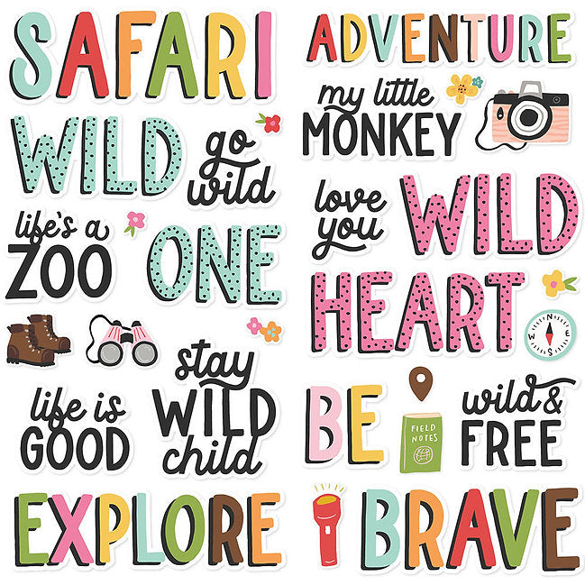 Simple Stories - Into The Wild - Foam Stickers