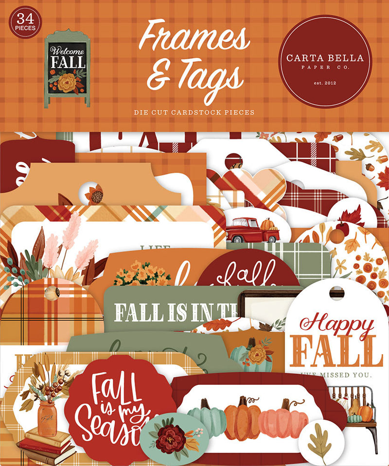 Carta Bella Paper - Welcome Fall - Ephemera - Frames and Tags