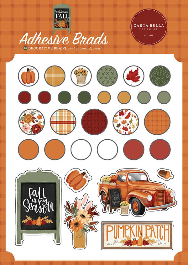 Carta Bella Paper - Welcome Fall - Self Adhesive Decorative Brads