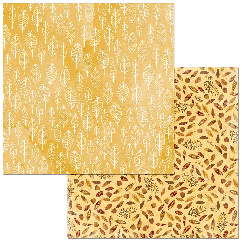 BO BUNNY - PATTERNED PAPER 12X12 - BEAUTIFULLY BRISK - LEAVES