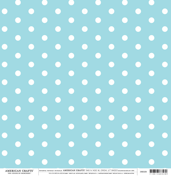 12X12 PATTERNED PAPER Sky Blue Dots