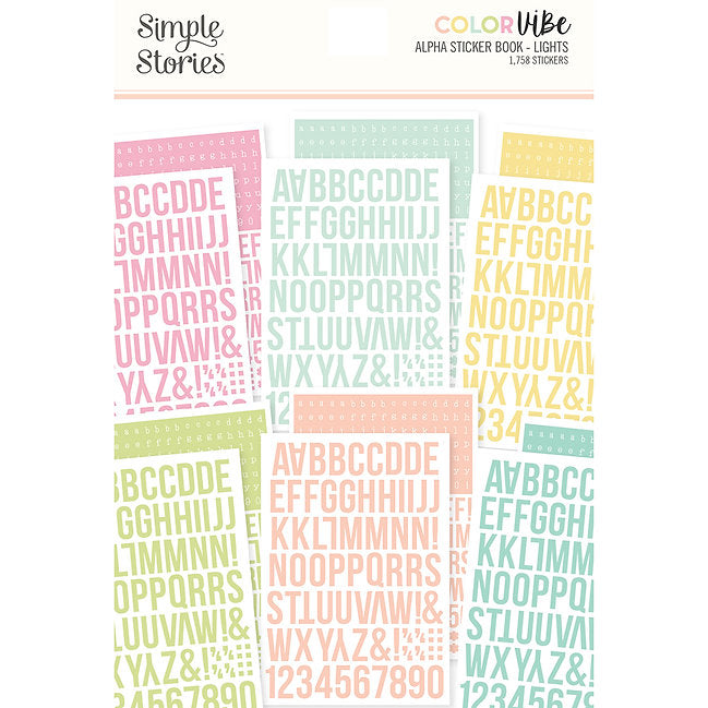 Simple Stories - Color Vibe - Alpha Sticker Books - Lights