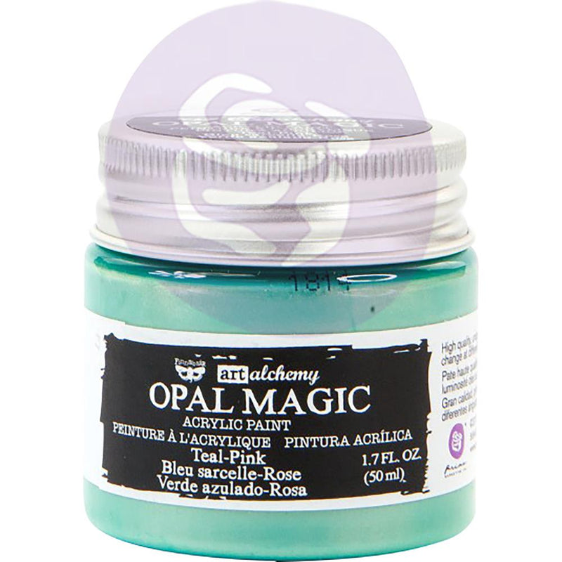 Prima - Finnabair - Art Alchemy - Opal Magic Acrylic Paint - Teal/Pink