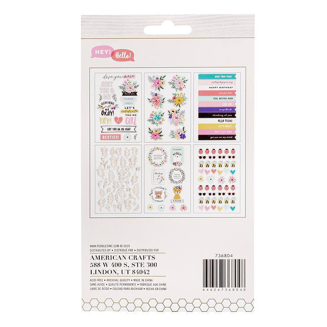 JEN HADFIELD - HEY, HELLO - STICKER BOOK - GOLD FOIL (137 PIECE)