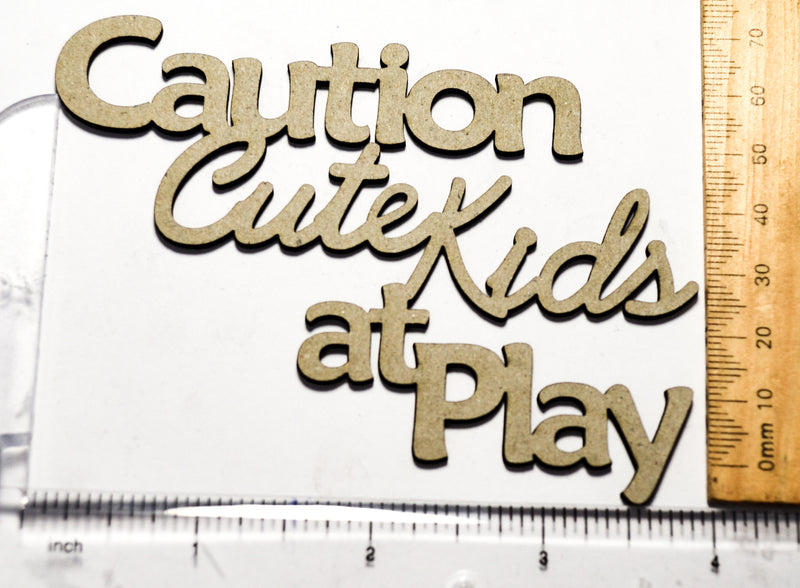 2 Crafty Chipboard - Caution Kids at Play