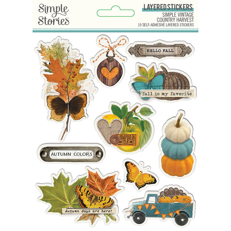 Simple Stories - Simple Vintage Country Harvest - Layered Stickers