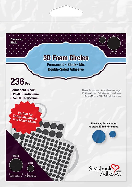 Scrapbook Adhesives - 3D Foam Circles - Black