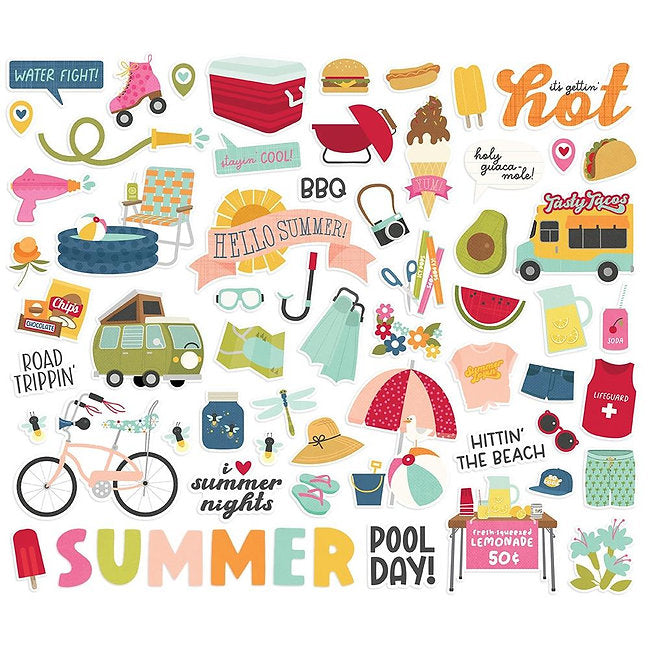 Simple Stories - Summer Lovin - Bits & Pieces Die-Cuts 63/Pkg