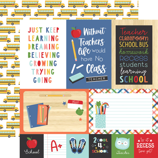 Echo Park - I Love School - 12 x 12 Paper - 4x6 Journaling Cards