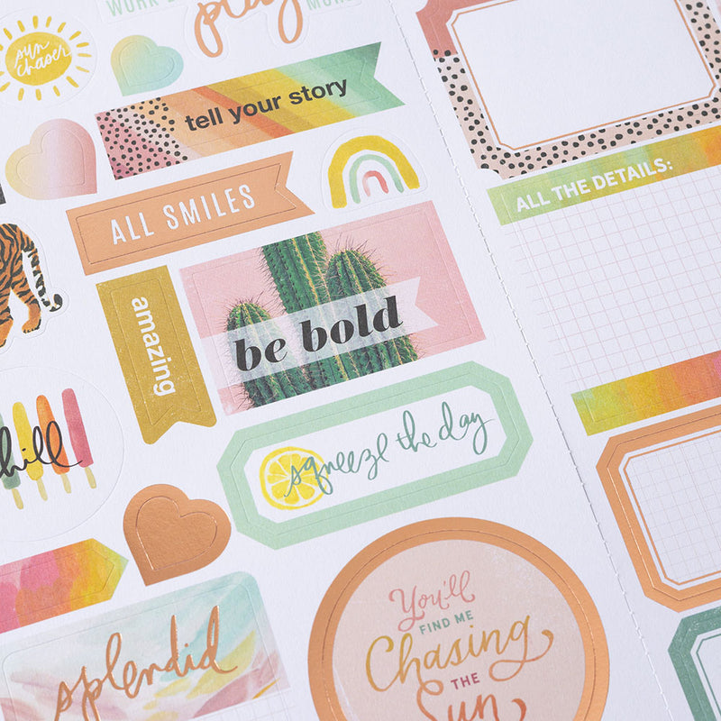 Heidi Swapp - Sun Chaser - 6 x 12 Cardstock Sticker Sheet