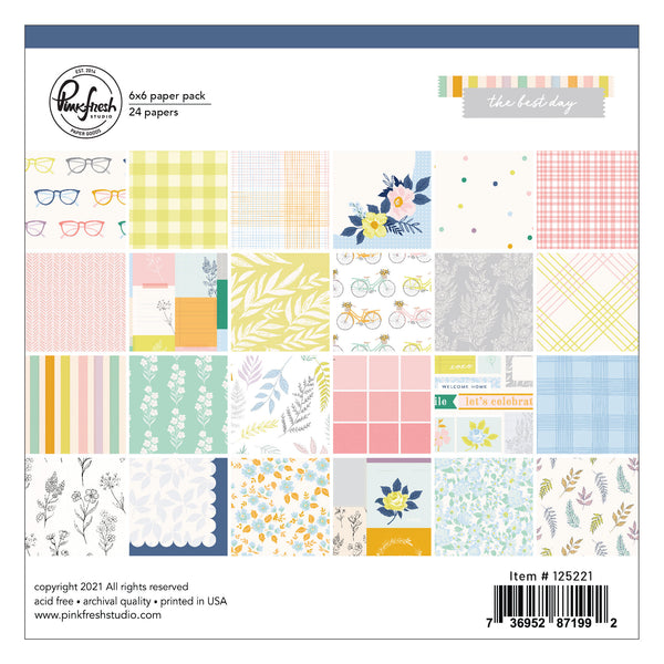 PinkFresh Studio - The Best Days - 6 x 6 paper pack