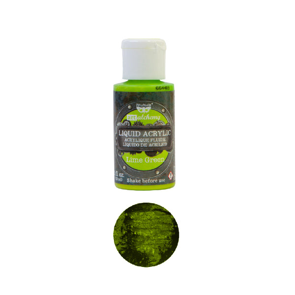 Prima - Finnabair - Art Alchemy - Liquid Acrylic Paint - Lime Green