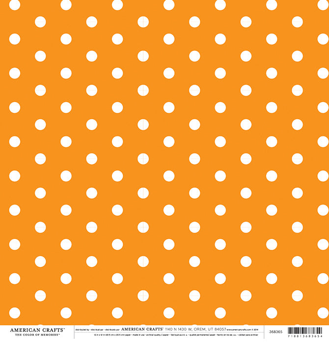 12X12 PATTERNED PAPER Orange Dots