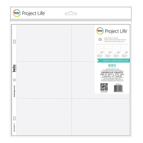 PROJECT LIFE - PHOTO PAGES - BIND PHOTO SLEEVE 12X12