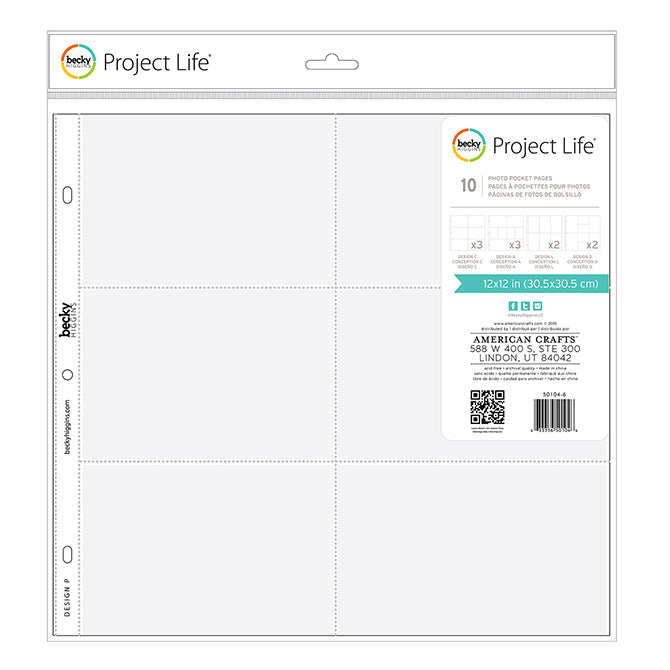 PROJECT LIFE - PHOTO PAGES - BIND PHOTO SLEEVE 12X12