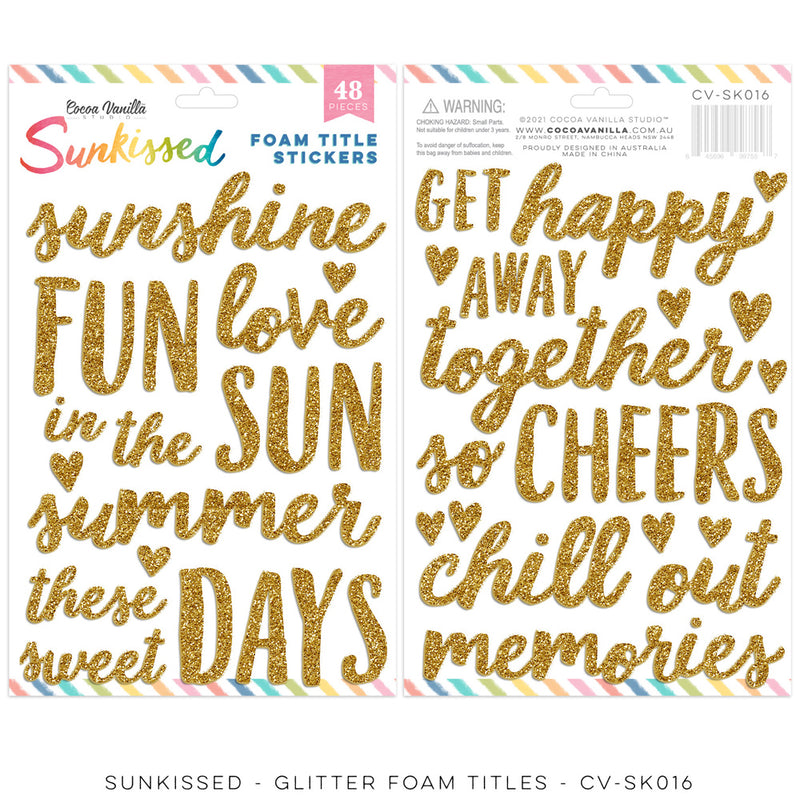 Cocoa Vanilla Studio - Sunkissed - Gold Glitter Foam Titles