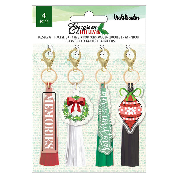 Vicki Boutin - Evergreen and Holly -Tassels with Charms