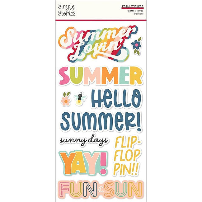 Simple Stories - Summer Lovin - Foam Stickers 27/Pkg