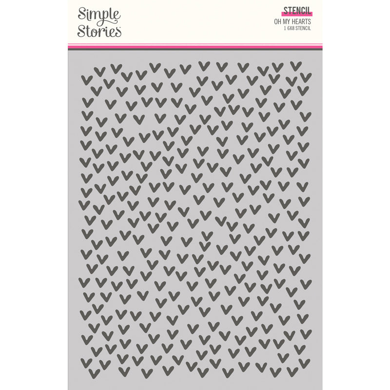 Simple Stories - Heart Eyes - 6 x 8 Stencil - Oh My Hearts