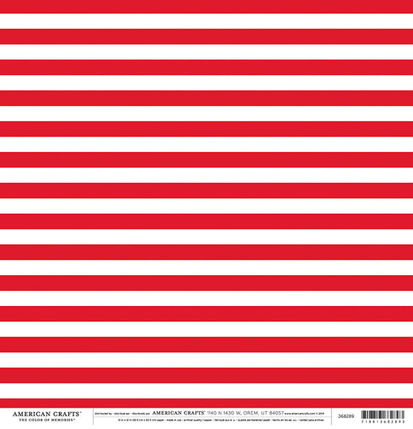 12X12 PATTERNED PAPER Red Stripe