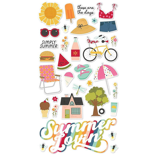 Simple Stories - Summer Lovin - Chipboard Stickers 6"X12"