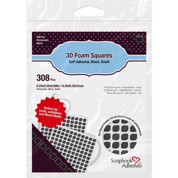 Scrapbook Adhesives - 3D Self-Adhesive Foam Squares - Black - .25"X.25"
