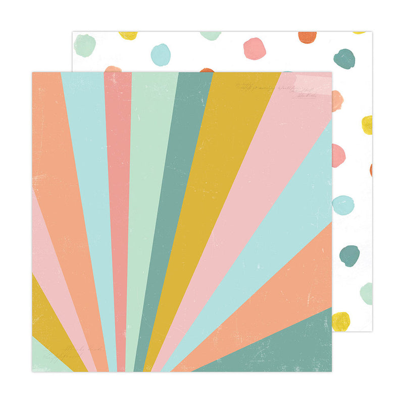 Heidi Swapp - Sun Chaser - 12 x 12 Double Sided Paper - Sunburst