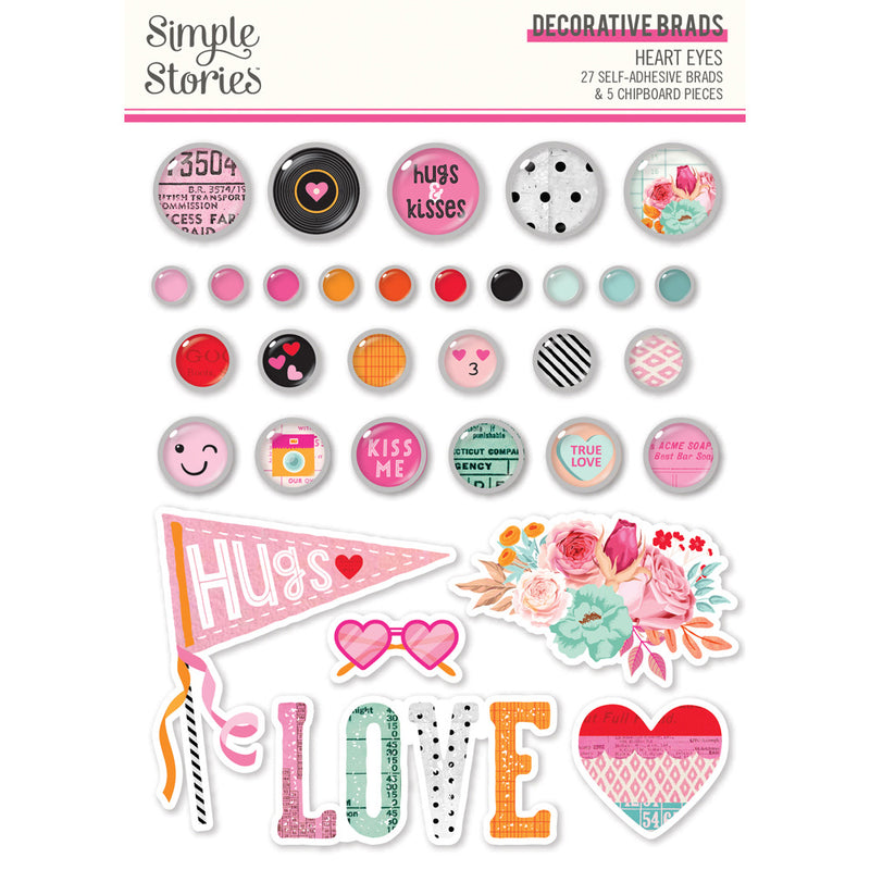 Simple Stories - Heart Eyes - Decorative Brads