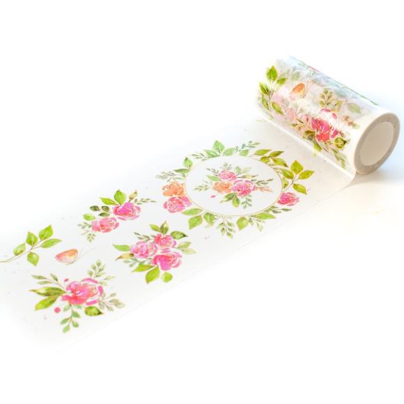 PinkFresh Studio - Washi Tape 4"X11yd - English Garden W/Foiled Accents