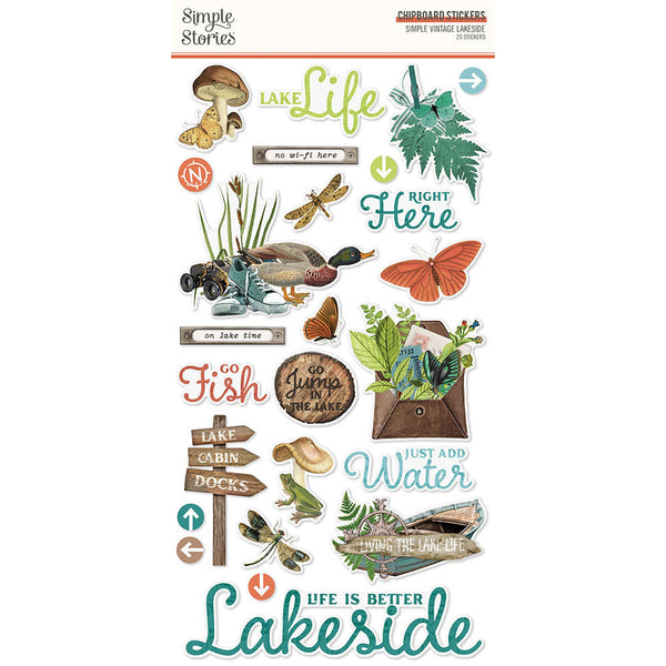 Simple Stories - Simple Vintage Lakeside - 6 x 12 Chipboard Stickers