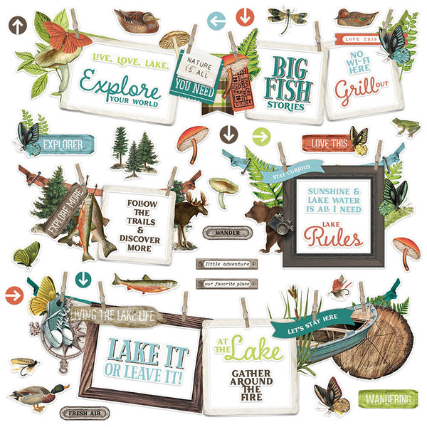 Simple Stories - Simple Vintage Lakeside - 12x 12 Banner Stickers