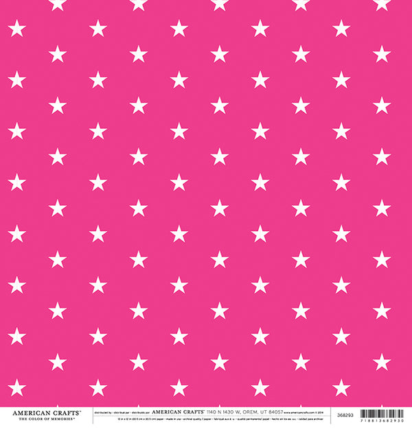 12X12 PATTERNED PAPER Pink Stars