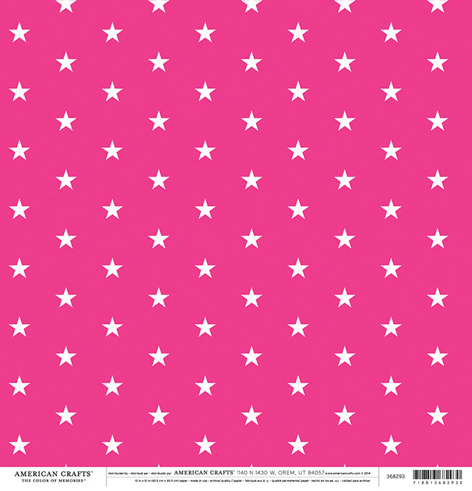 12X12 PATTERNED PAPER Pink Stars