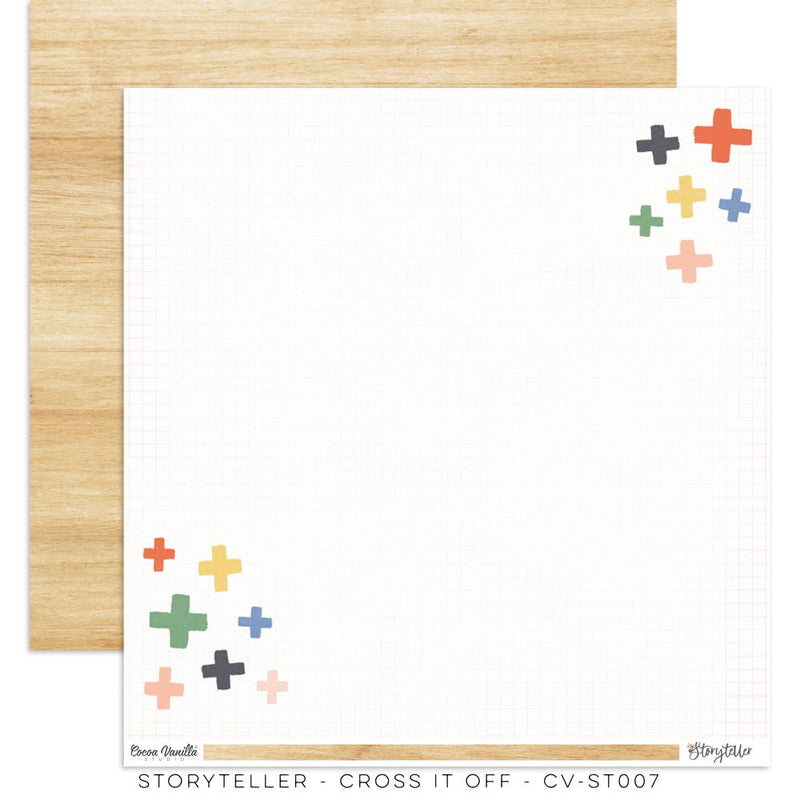 Cocoa Vanilla Studio - Storyteller - 12x12 Double Sided Paper - Cross It Off