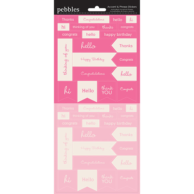 PEBBLES STICKERS - PEONY - (48 PIECE)