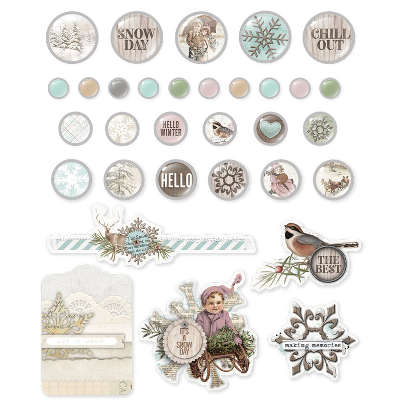 Simple Stories - Simple Vintage Winter Woods - Decorative Brads