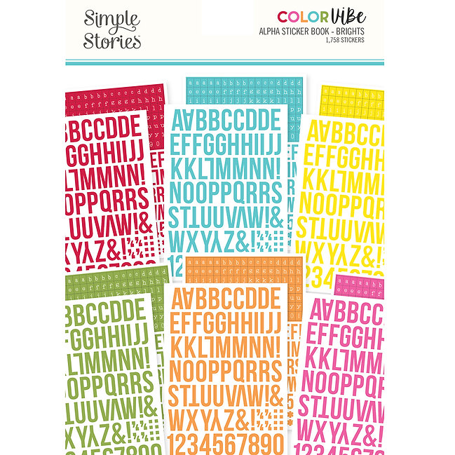 Simple Stories - Color Vibe - Alpha Sticker Books - Brights