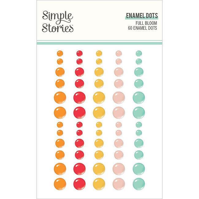 Simple Stories - Full Bloom - Enamel Dots Embellishments 60/Pkg