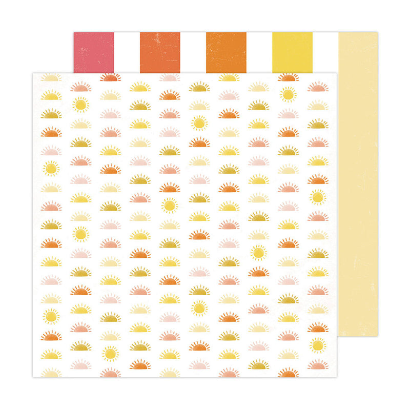 Heidi Swapp - Sun Chaser - 12 x 12 Double Sided Paper - Sunshine