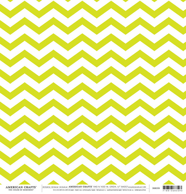 12X12 PATTERNED PAPER Lime Chevron