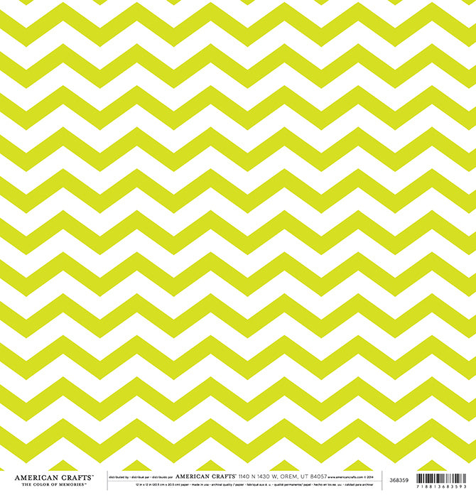 12X12 PATTERNED PAPER Lime Chevron