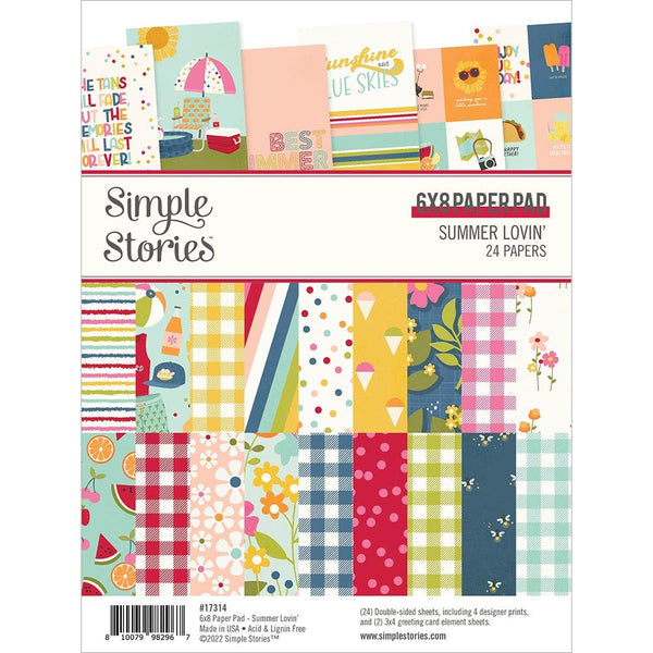Simple Stories - Summer Lovin - Double-Sided Paper Pad 6"X8" 24/Pkg